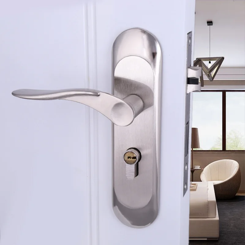 

Manufacturers Direct Selling Simple Mute Aluminium Alloy Doorknob Protector Bedroom Solid Wood Lock Handle Lock Hardware Locks 8