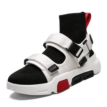 Высокая Повседневная обувь мужские дышащие туфли на плоской подошве Мужские Повседневные слипоны на платформе Мужские носки прогулочная обувь мужские zapatos