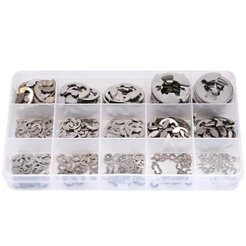 

E-Clip Circlip External Retaining Ring Assortment Set - 304 Stainless Steel(Set of 380 Pcs,14-Size)