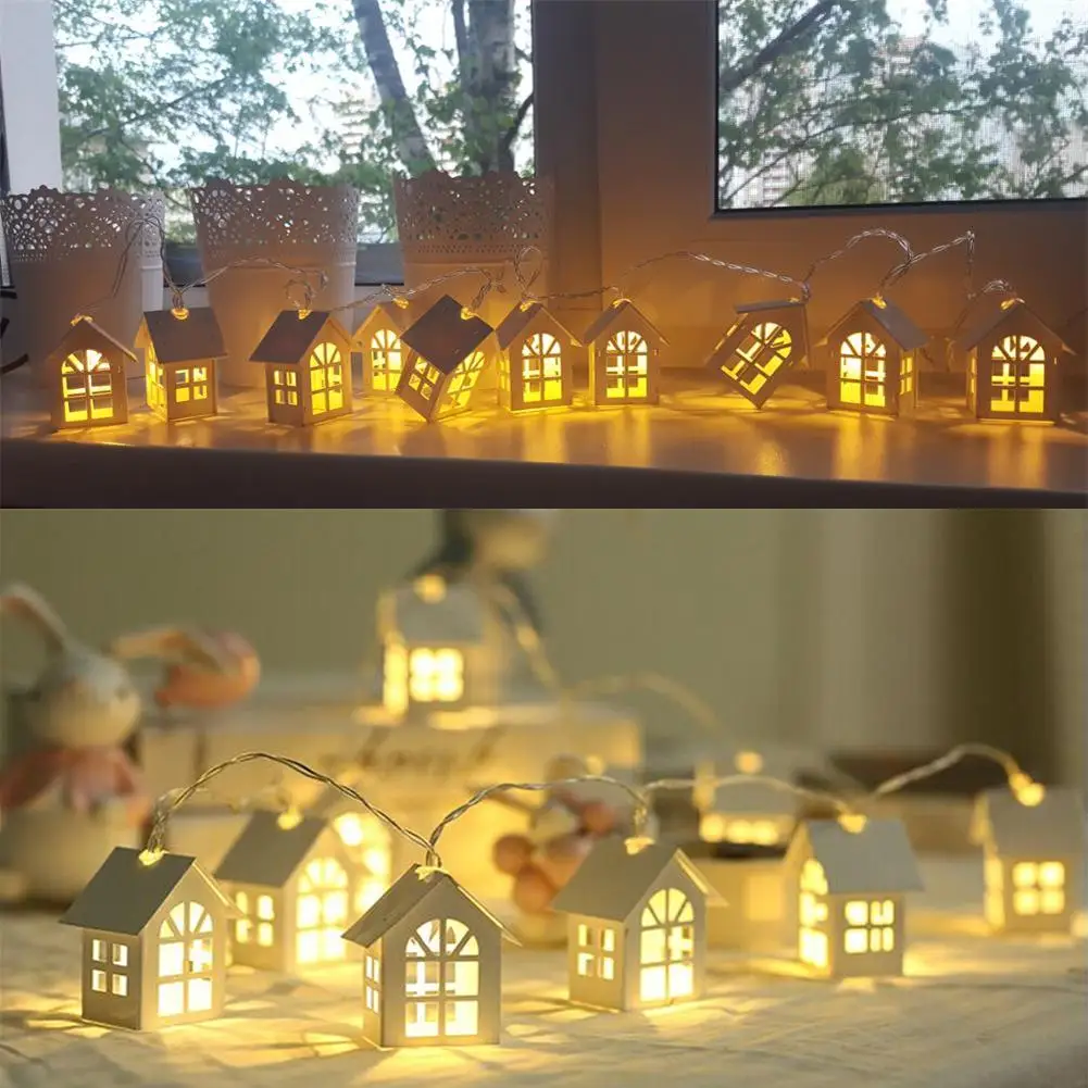 

Wholesale LED Garland Wood House String Light 2m 10LEDs Room Decor String Lamp Wedding Party Holiday Fairy Lights Novelty Lamp #