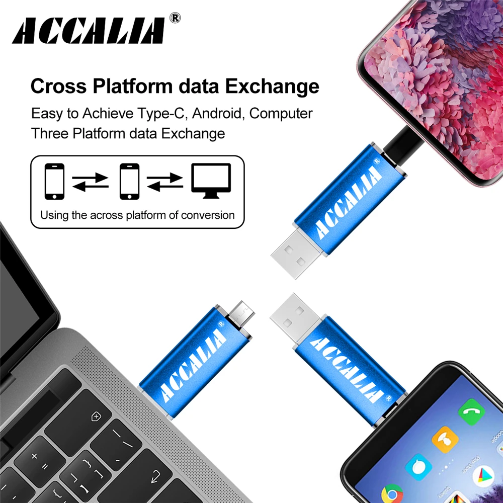 Металлический OTG 3 в 1 Тип C usb Флеш накопитель 64 ГБ флэш памяти 8 Гб 16 оперативной 32