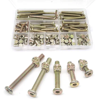 

Baby Bed Screws Bolts Kit,Hex Drive Socket Cap Bolts Barrel Nuts Assortment Kit,for Crib Cot Chairs,M6 100Pcs