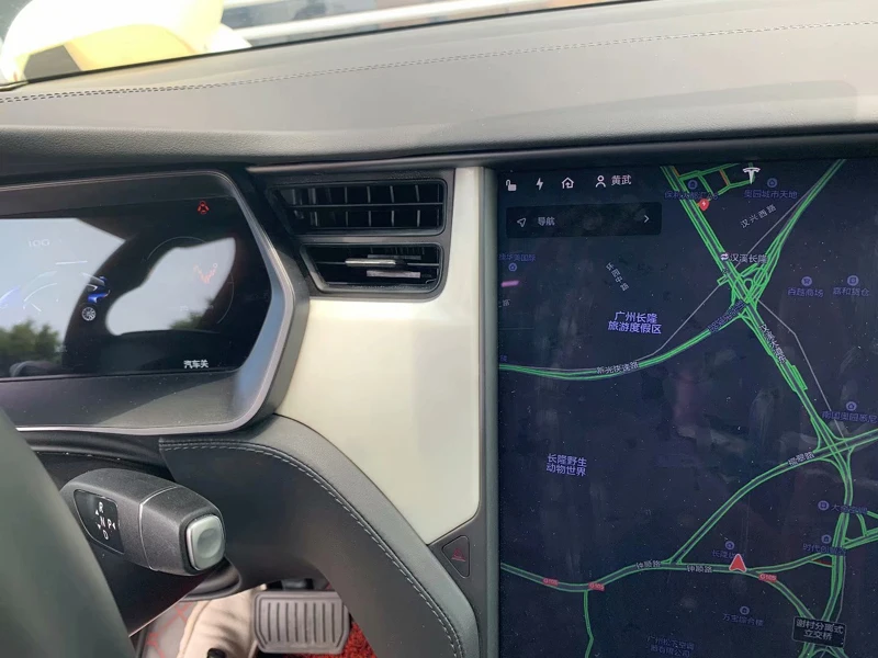 Для Tesla модель X автомобильные аксессуары углеродное волокно стиль центральная консоль интерьер приборная панель вокруг отделки