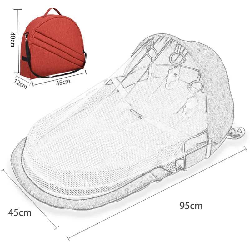 Portable Bed Foldable Baby Bed Travel Sun Protection Mosquito Net Breathable Infant Sleeping Basket for dropshipper