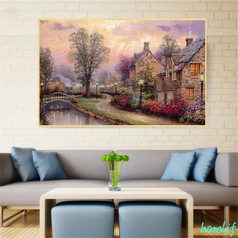 Diamond Painting Landscape Art Cityscape Embroidery Cross Stitch new year/Christmas decorations for home | Дом и сад