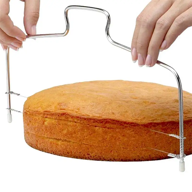 Single/Double-line Adjustable Cake Cutter Stainless Steel Cake Slicer Tool Decoration Mold Baking Pan Kitchen Baking Tool afbeelding