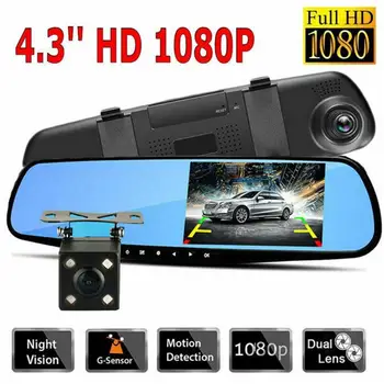 

Camera Dash Cam Car Mirror Dual Lens Rear View Camera Rearview Auto Recorder Video Full Hd Front And Rear