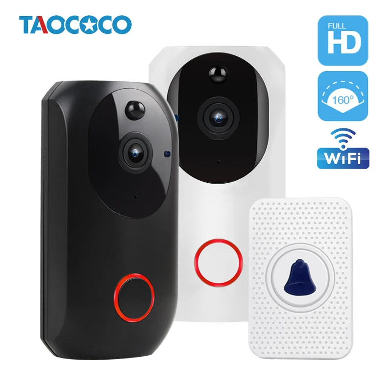 

2MP 1080P HD Video Intercom Security Door Bell Wifi Doorphone Camera Battery Doorbell Camera Night Vision IP Camera White/Black