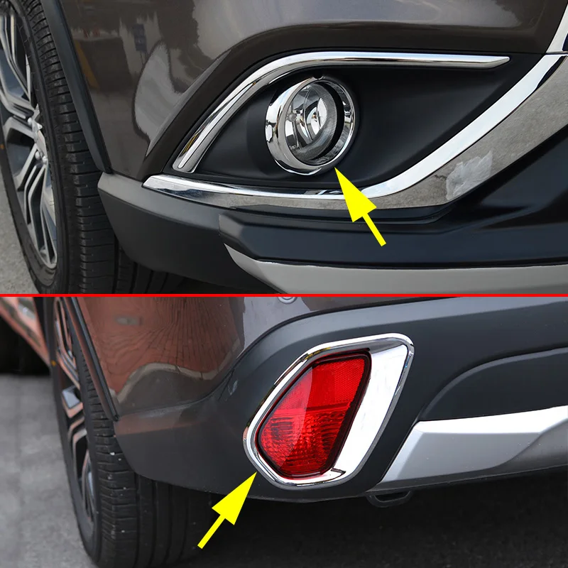 Передний + задний противотуманный светильник крышка для Mitsubishi Outlander 2016 2017 2018 2019 2020