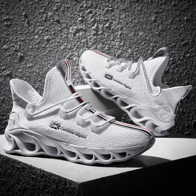 Najtaniej Nowe ostrze trampki z poduszkami Mesh buty do biegania dla mężczyzn oddychające zawód sportowe buty odkryty lekkoatletyczny trampki sportowe