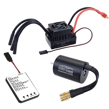 

Waterproof 3650 2300KV/3100KV/3900KV Brushless Motor with 60A ESC W/ Program Card Combo for 1/10 RC Car Truck Toy 3100KV