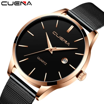 

CUENA Fashion Men Watches Top Brand Luxury WristWatch Quartz Clock Blue Watch Men Waterproof Sport Chronograph Relogio Masculino
