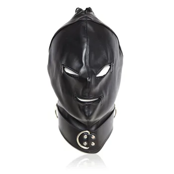 

11 Styles Unisex Black Pu Leather Head Bondage Hood Mask Open Eye Mouth With Zipper Erotic Couple Flirting Toys Adjustable