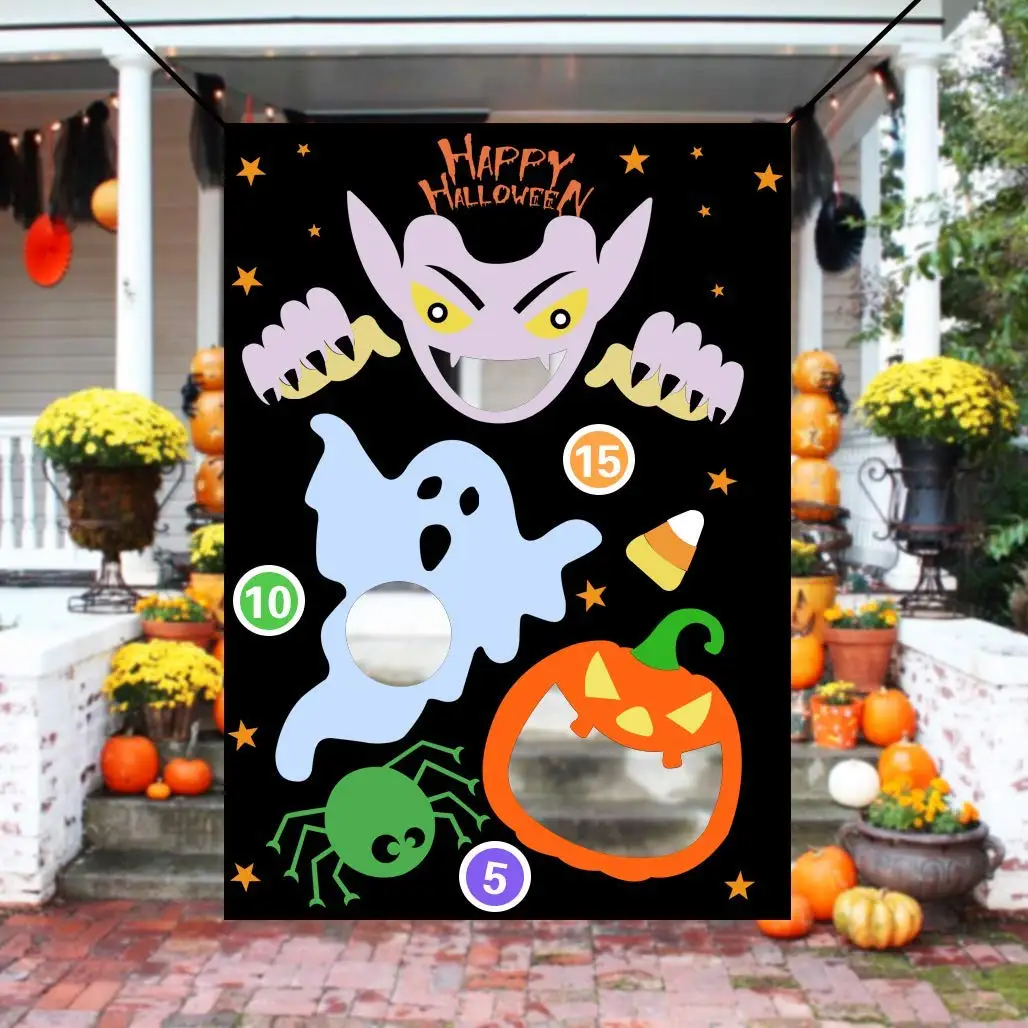 Aytai Candy Corn Banner Bean Bag Pumpkin Ghost Kids Party Halloween Outdoor Game 