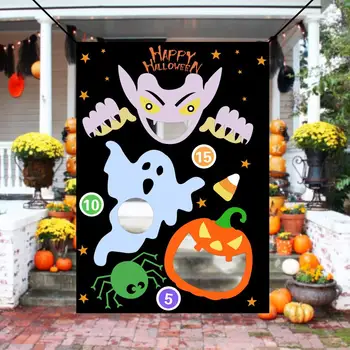 

Halloween Ghost Pumpkin Bean Bag Toss Games with 3 Bean Bags, Halloween Games for Kids Party Decoration