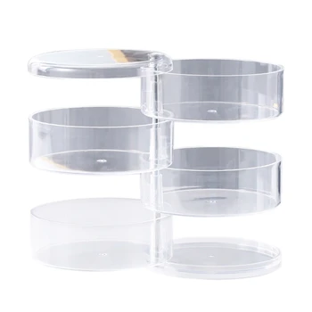 

4 Layers Transparent Rotating Jewelry Box Earring Necklace Ring Jewelry Storage Box Multifunctional Jewelry Box Storage Rack