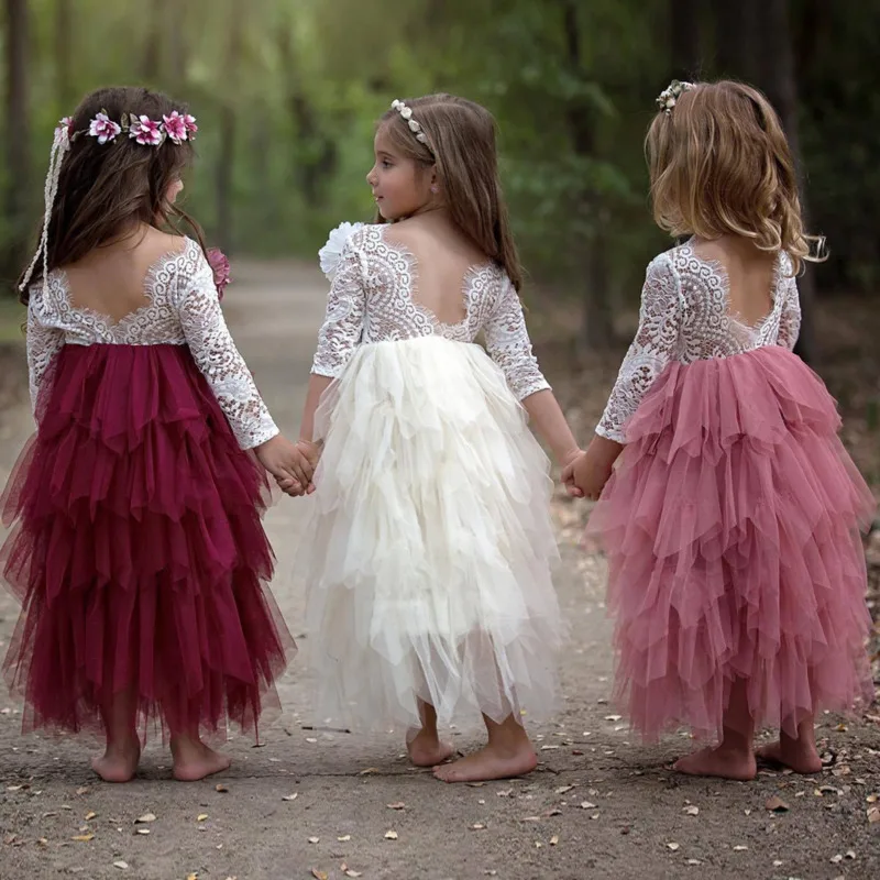 tiered flower girl dress