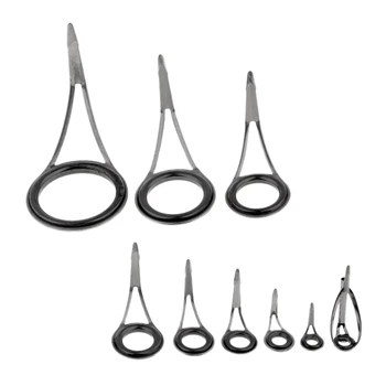 

9pcs Fishing Rod Guides Stainless Steel Surf Casting Fishing Rod Guide Rings Fishing Rod Accessories