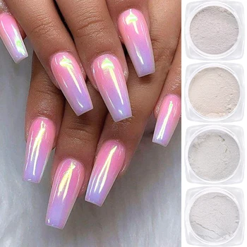 

0.5g Mirror Powder Nail Art Glitter Gradient Aurora Pearl Nails Accessories Holographic Dipping Powder Dust Manicure LEB01-07-1
