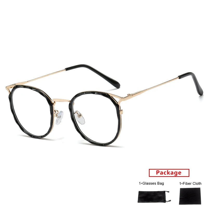 mimiyou TR90 Alloy Round Glasses Frame Women Grace Lady Retro Optical Eyewear Men Eyeglasses Frame Clear UV400 Brand Designer