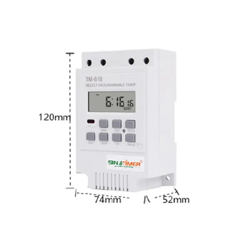 TM616W-4 цифровой электронный таймер 220V 30A Еженедельный Программируемый релейный контроллер