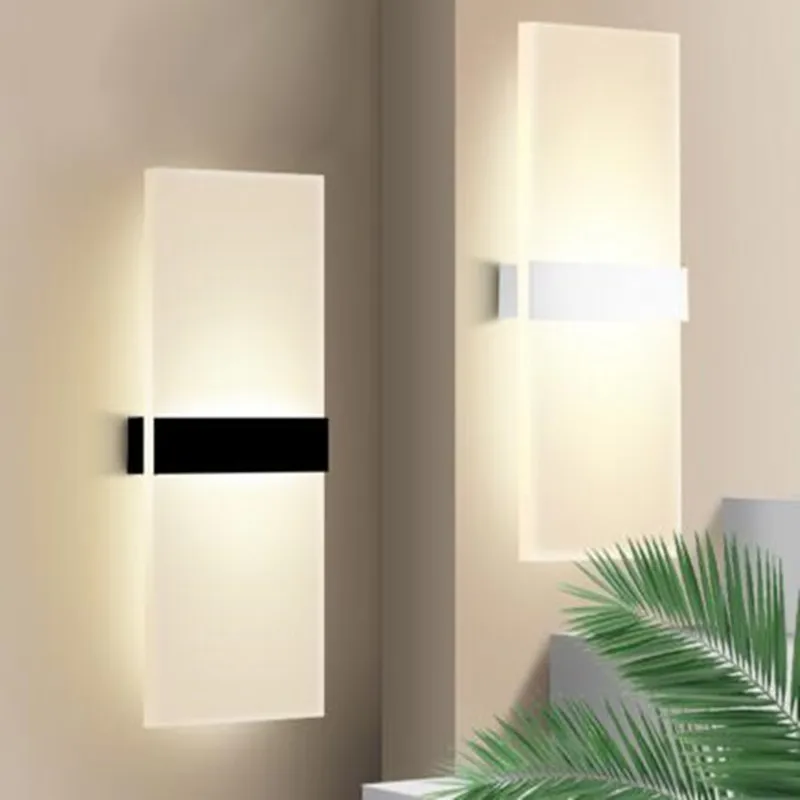AC85-265V, современный светодиодный светильник, настенные светильники, простые светильники для спальни, освещение в помещении, столовой, коридоре, алюминиевый материал