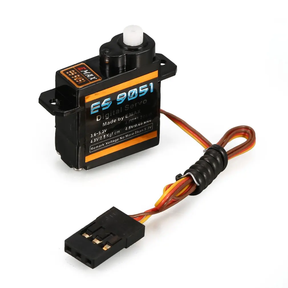 1 шт. EMAX ES9051 4,3 г Цифровой пластиковый редуктор сервопривод 4,8 В 0,8 кг 0,09 сек/60 градусов для RC FPV Самолет с неподвижным крылом аксессуары для вертолета