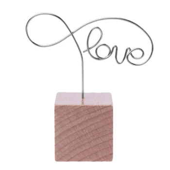 

Metal Words Wood Memo Clips Photo Holder Clamps Desktop Message Craft Stationery LX9A