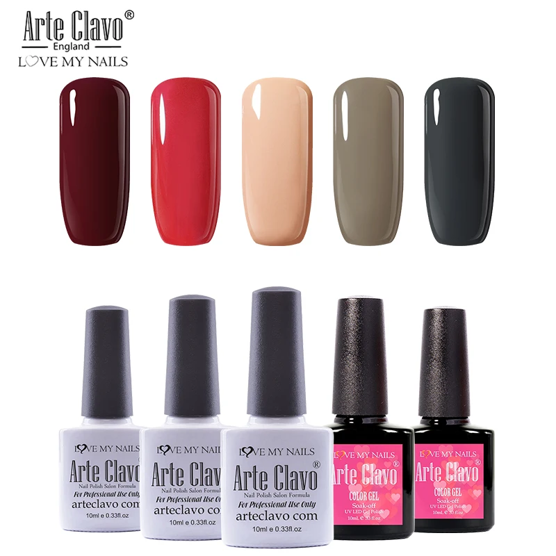 10ml-zh09 E Clavo 3 шт./компл. Гель-лак набор для ManicureSemi постоянного лаки для ногтей замочить от УФ-светодиодный ногти гель лак для ногтей маникюр - Цвет: 10ml-zh09