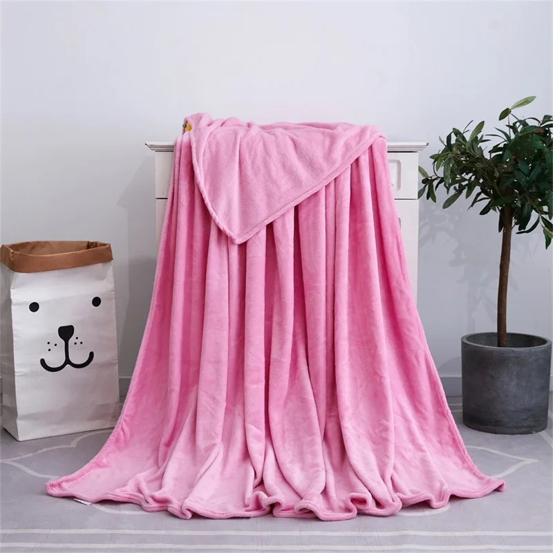 Горячие мягкие теплые ворсистые зимние фланелевые Коралловое Флисовое одеяло из искусственного меха норки пледы Покрывало для дивана сон в путешествиях одеяла - Цвет: Pink