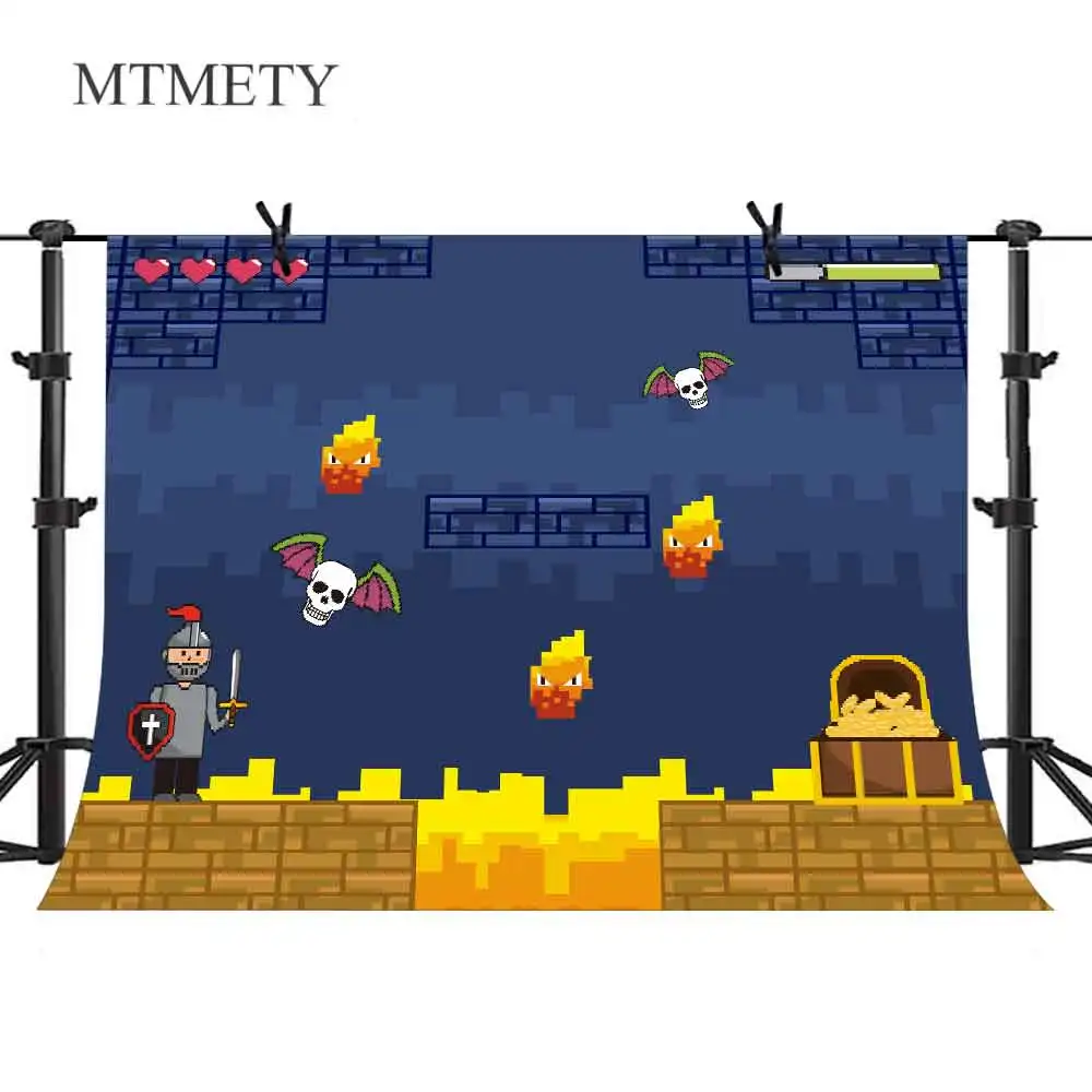 

MTMETY Vinyl Game Backdrops Children Entertainment Birthday Party Background for Photography Photocall Photo Studio