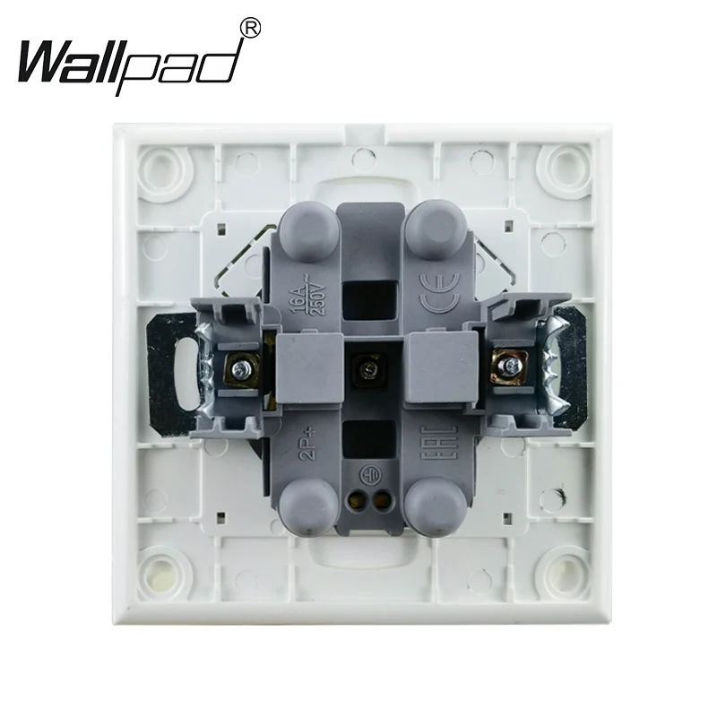 European Style Double French Socket, 16A, Wallpad White with Claws