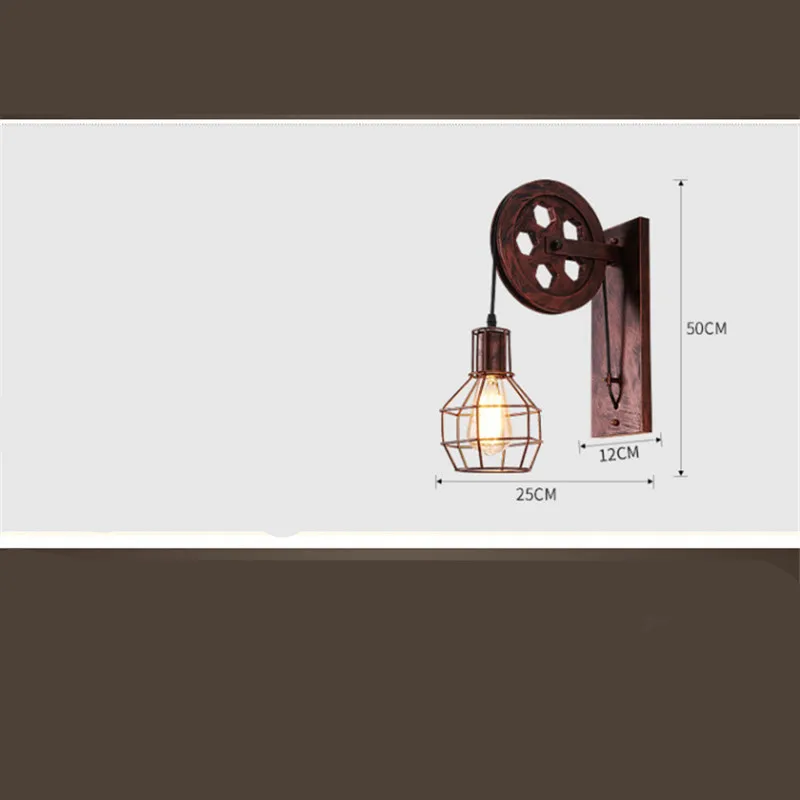 Настенный светильник Промышленный Бар Ресторан украшение кованая настенная лампа для кафе Лестницы коридора кованого железа настенный светильник