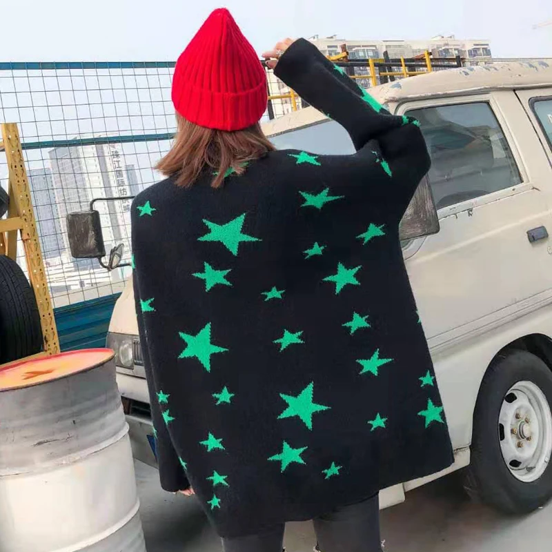 Женский свитер, свободная одежда с блестками, плотный свободный свитер для работы, женский длинный вязаный жакет, пальто для женщин, новинка