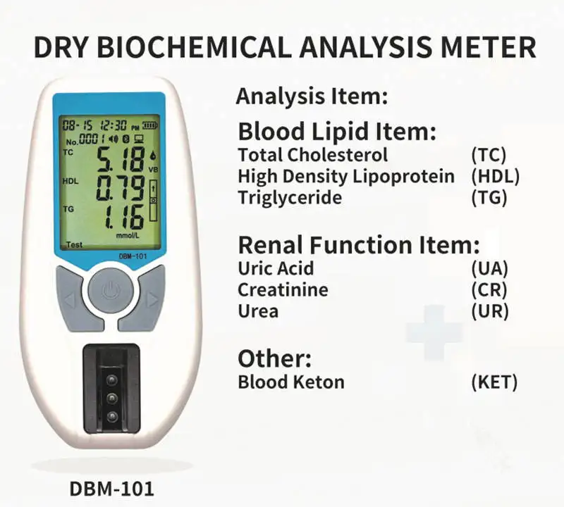 Total cholesterol, uric acid and blood glucose detector, hyperlipidemia,  uric acid and blood glucose precise analyzer, household - AliExpress