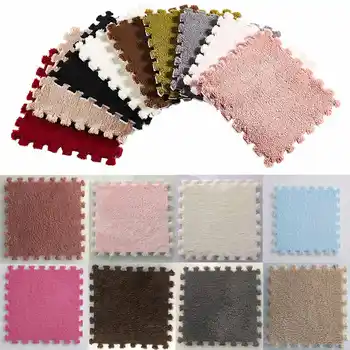 

10Pcs/1Set 30*30cm EVA EVA play mats Foam Shaggy Velvet Carpet Decorative Kids Room for Crawling Play Toys 8-Colors