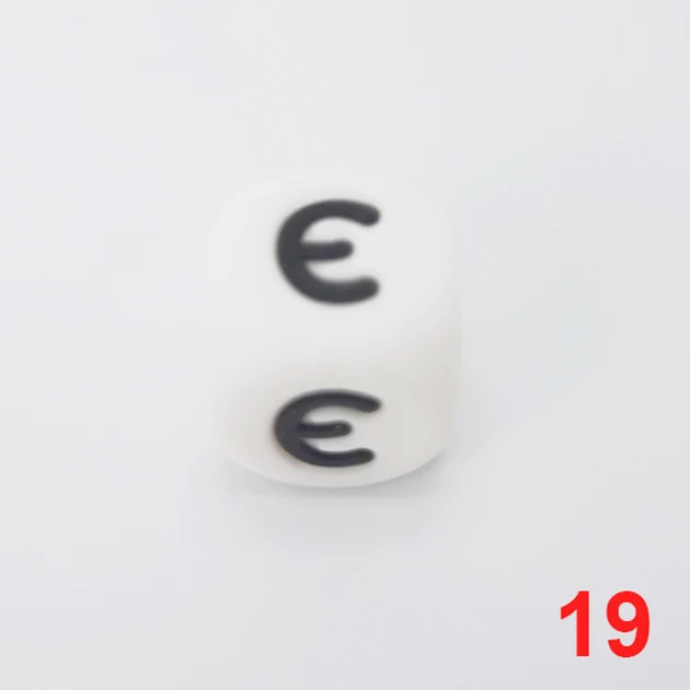10pcs RU letter 19 10 шт., силиконовые бусины с русскими буквами, 12 мм, алфавитный кубик, бусина без бисероплетения BPA для прорезывания зубов, бусина «сделай сам», именная детская соска, цепочка для прорезывания зубов - Цвет: 10pcs RU letter 19