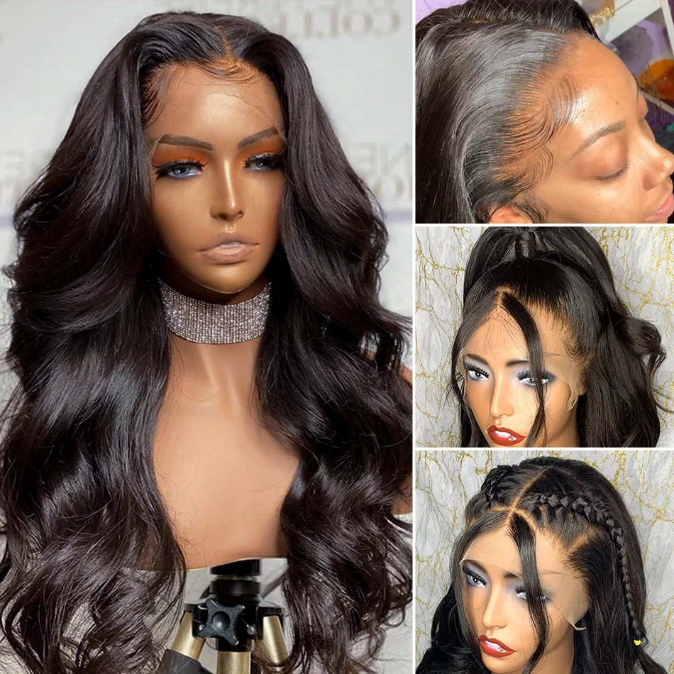30 inch Body Wave Lace Front Wig Pre Plucked 13X4 Lace Frontal Wig Deep Loose Wave Human Hair 360 Lace Frontal Wig Bob Brazilian