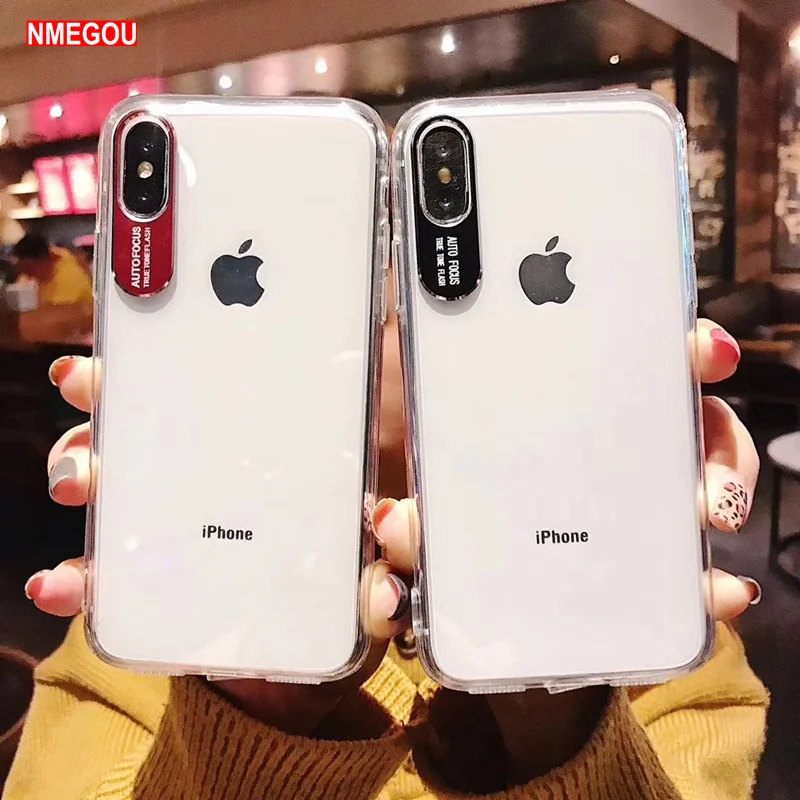 

Metal Lens Cover Protector Soft TPU Clear Case for Apple IPhone 7 8 Plus XR XS MAX 10 X 6 S 6s Xsmax I Phone Transparent Cases