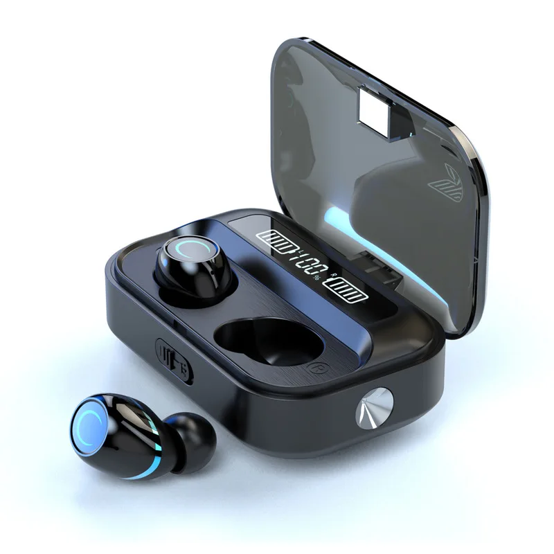 

1500mAh LED True Wireless Earphones Bluetooth 5.0 TWS Touch Control Sport Headset HiFi Headfrees With Flashlight For All Phone