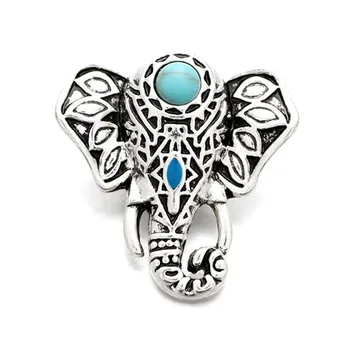 

20pcs New Blue 18mm Snap Jewelry Retro Flower Dolphin Owl Scorpion Water Drop Snap Buttons Fit 20mm 18mm Snap Bracelet
