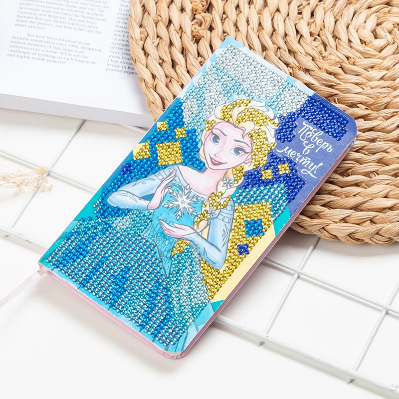 50 страниц алмазная живопись блокнот DIY мультфильм алмазная живопись дневник вышивка крестиком Дневник для детей с подарочной коробкой - Цвет: Синий