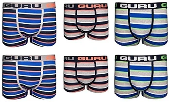 

6 boxer uomo GURU underwear cotone elasticizzato elastico esterno art. 3350