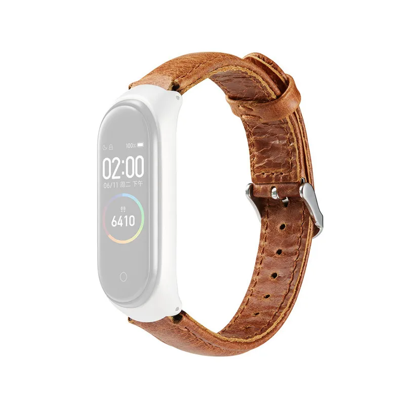 Смарт аксессуары HIPERDEAL Mi Band 4 кожаный ремешок 2 шт. на запястье с металлическим