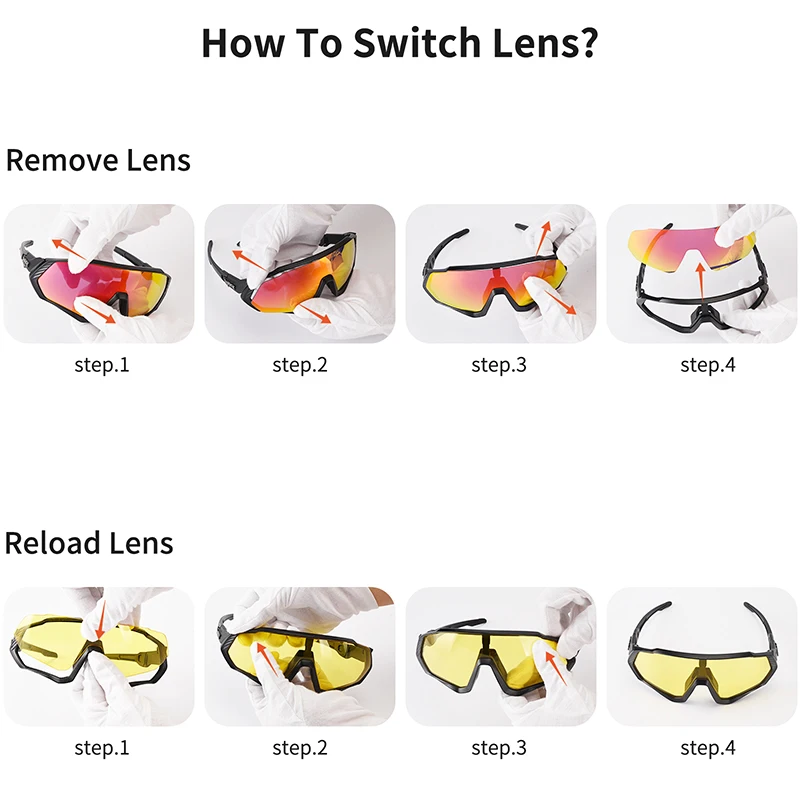 Polarised Cycling Sunglasses With 5 Interchangeable Lenses Unisex_voghion.com