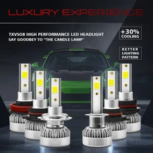 Kit d'ampoule de phare LED H7, 1 paire, H1 H8 H9 H11 9005 9012 9 24V 20000LM 6000K blanc 110W, ampoule de voiture Ultra brillante, étanche 