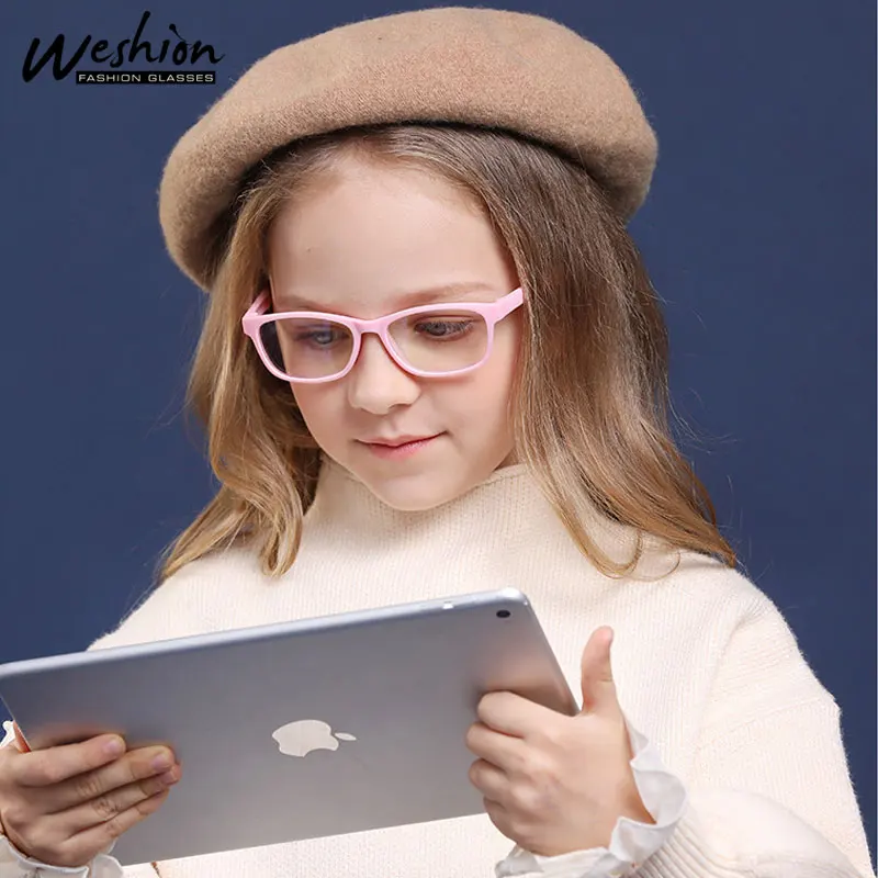 Blue Light Kids Glasses Flexible Silicone Optic Prescription Eyeglasses Frame Boys Girls Cellphone Computer Glasses