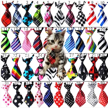 

50pcs/Lot Pet Dog Bow ties Mix 40 Colors Handmade Adjustable Pet Dog Ties Pet Bow Ties Cat Neck ties Dog Grooming Supplies
