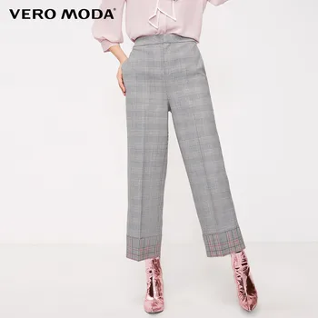 

Vero Moda Women's Mid-rise Rolled Plaid Crop Pants | 319150503