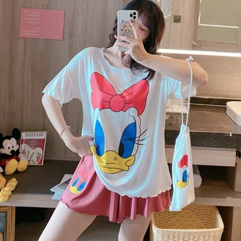 

Smmoloa Summer Short Sleeve Model Pajamas Set Two Pieces Women Sleepwear Sexy Nightwear for Women
